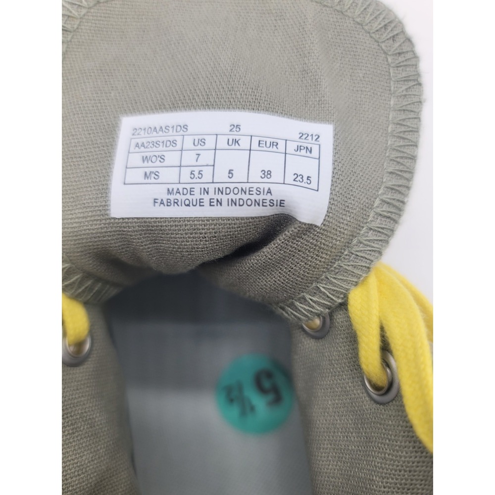 P.F. Flyers All-American Hi Gray Suede Sneakers Women's 7 Yellow Laces New - Picture 10 of 10